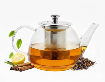 2dekans | Vaja® Glazen Theepot Fay met RVS Filter - 1 Liter, Huis en Inrichting, Ophalen of Verzenden, Nieuw