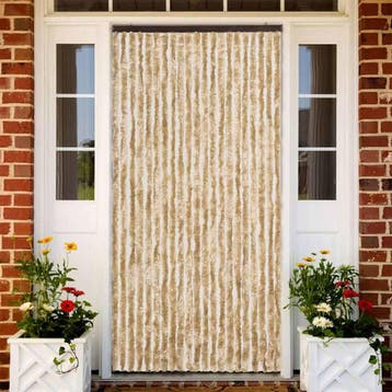 vidaXL Vliegengordijn 90x200 cm chenille beige, Verzenden, Nieuw