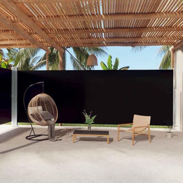 vidaXL Windscherm uittrekbaar 220x1000 cm zwart, Tuin en Terras, Verzenden, Nieuw