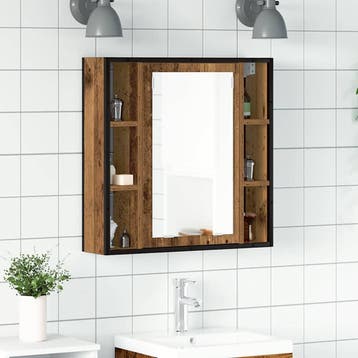 vidaXL Badkamerspiegelkast 60x16x60 cm spaanplaat oud hout, Verzenden, Nieuw
