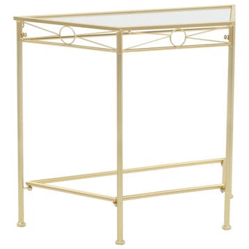 vidaXL Bijzettafel in vintage stijl 87x34x73 cm metaal goud, Maison & Meubles, Tables | Tables d'appoint, Verzenden