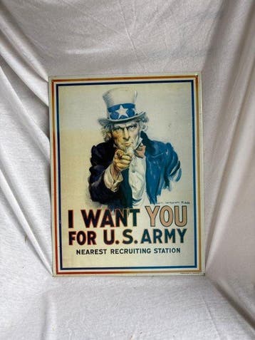 Uncle Sam ‘I Want You for U.S. Army’ – Metalen Reclamebord -