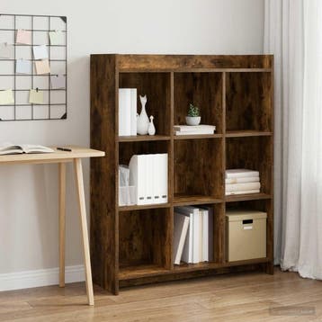 vidaXL Boekenkast Gerookt eiken 87,5 x 30 x 111 cm Bewerkt, Verzenden