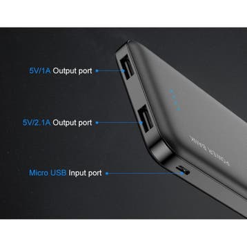 Externe 10.000mAh Powerbank Noodaccu Batterij Oplader, Verzenden