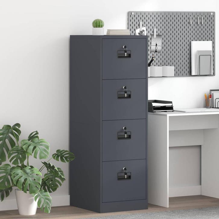 vidaXL Bestandkast 2 pcs Antraciet 44 x 50 x 139 cm, Huis en Inrichting, Kasten | Overige, Nieuw, Verzenden