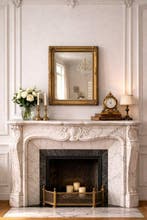 Spiegel - Hout, gouden blad - Frankrijk XIXe eeuw