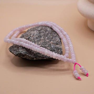 Collier en jade lilas-rose - Largeur : 5 mm- 33.5 g - (1)