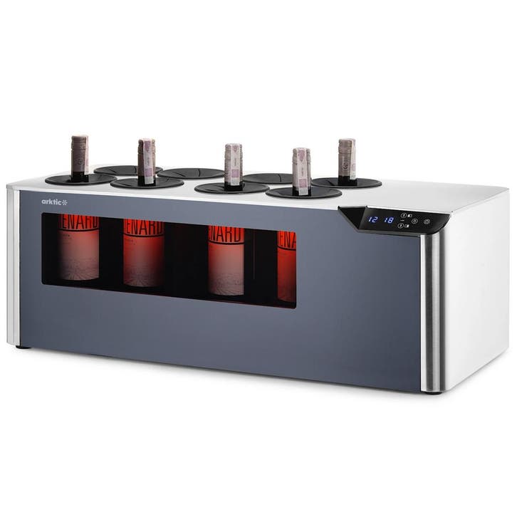 Wijnkoeler | CELLAR | 8x 75cl | RVS/Grijs | 2 Zones |, Articles professionnels, Horeca | Équipement de cuisine, Envoi