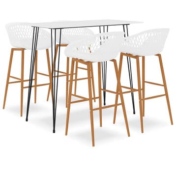 vidaXL 5-delige Barset wit, Verzenden, Nieuw