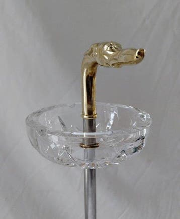 Asbak - Cendrier en Cristal Sur Pied - Kristal, Messing