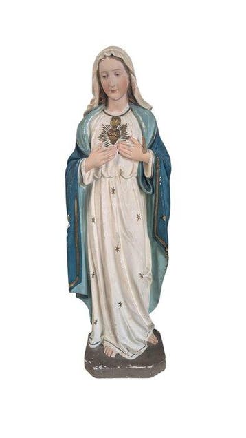 sculptuur, Heilige Maria mit Kind - 50 cm - Gips