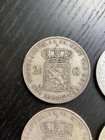 Nederland. Willem III. 2 1/2 Gulden 1870-1873 (Zonder