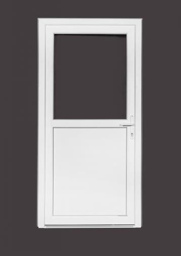 PVC Deur 1/2 glas Basic Plus b98xh200 cm antraciet R, Ophalen of Verzenden, Buitendeur