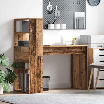 vidaXL Bureau Oud Hout Bewerkt hout 113 x 54 x 120 cm, Verzenden