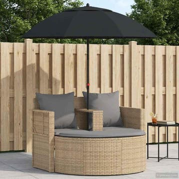 vidaXL Tuin Sofa 8 st poly rattan Beige en Lichtgrijs, Verzenden, Nieuw