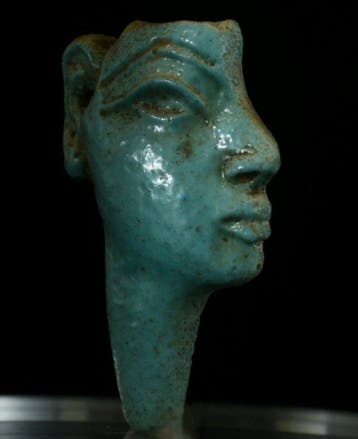 Oud-Egyptisch Faience 18e dynastie Gezichtsinleg - 36 mm