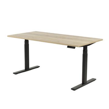 Zit-sta elektrisch bureau zwart, Natuur eiken blad, 160x80, Huis en Inrichting, Bureaus, Elektrisch, Nieuw