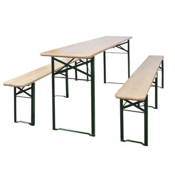 vidaXL Opklapbare biertafel met 2 banken 220 cm vurenhout, Tuin en Terras, Verzenden, Nieuw