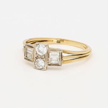 Bague - 18 carats Or jaune, Or blanc Diamant (Naturelle), Bijoux, Sacs & Beauté