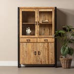 Vitrinekast Mangohout Britt 115 cm, Verzenden