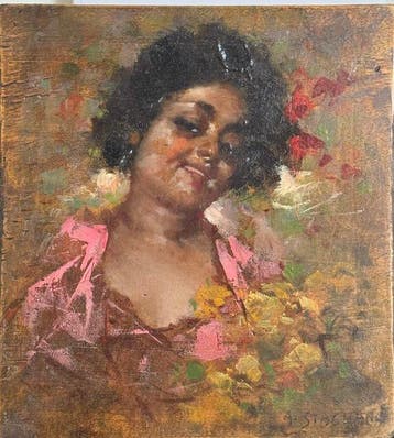 Arturo Stagliano (1867-1936) - Ritratto di fanciulla