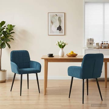 vidaXL Eetstoelen 2 st fluweel Blauw 56.5 x 50 x 85 cm, Huis en Inrichting, Verzenden, Nieuw