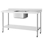 Spoeltafel | RVS | 1 Spoelbak (Midden) + Afdruipvlakken |, Verzenden, Nieuw in verpakking