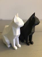 sculptuur, Geometrisch Kattenduo - 10 cm - kunststof
