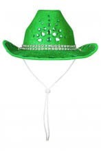 Cowboyhoed Groen Diamanten Leatherlook Steentjes Groene Cowb, Ophalen of Verzenden, Nieuw