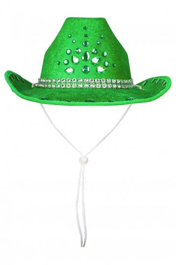KIMU® Cowboyhoed Groen Diamanten Leatherlook Steentjes Groen, Kleding | Heren, Ophalen of Verzenden, Nieuw