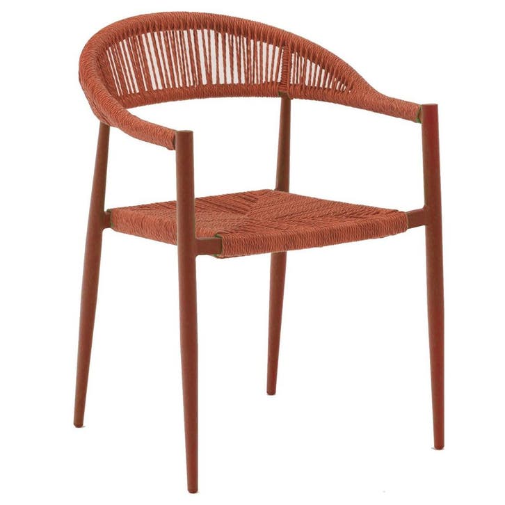 Stoel | Rotan/Aluminium | Rood | In-/Outdoor | Stapelbaar |, Articles professionnels, Horeca | Équipement de cuisine, Envoi
