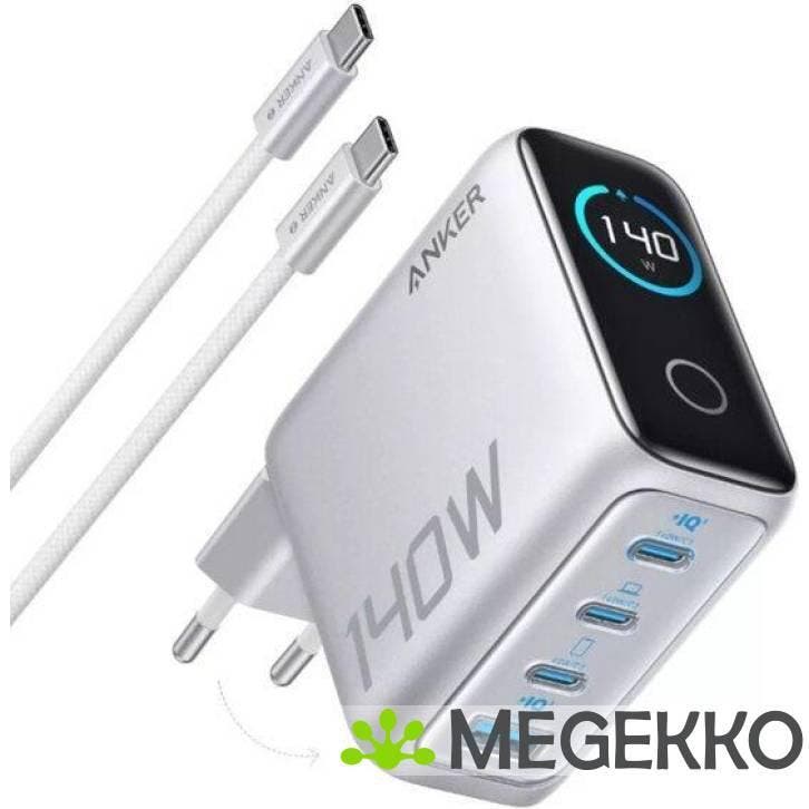 Anker 4-Poort PD 3.1 Laptop Oplader 140W, Computers en Software, Overige Computers en Software, Nieuw, Verzenden