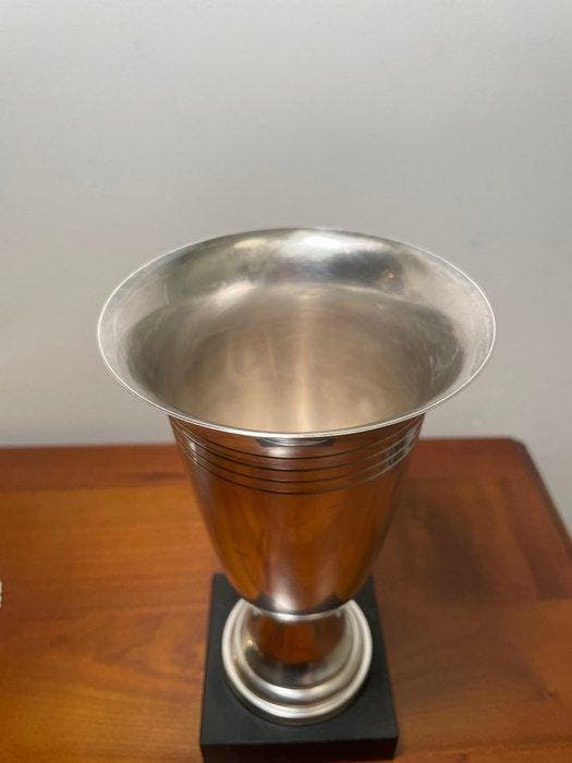 Vaas - Verzilverd, Marmer - trofeevaas, Antiek en Kunst, Kunst | Designobjecten