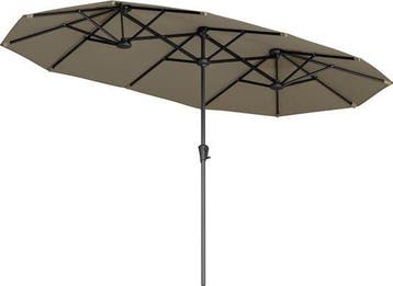 2dekans | LifeGoods Dubbele Parasol - Tuin - 220x400cm - tot, Ophalen of Verzenden, Nieuw