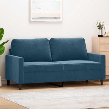 vidaXL Tweezitsbank / zetel 140 cm fluweel blauw, Verzenden