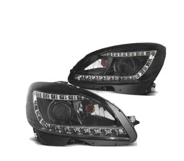 PHARES DIURNES POUR MERCEDES W204 07-10 FOND NOIR, Verzenden
