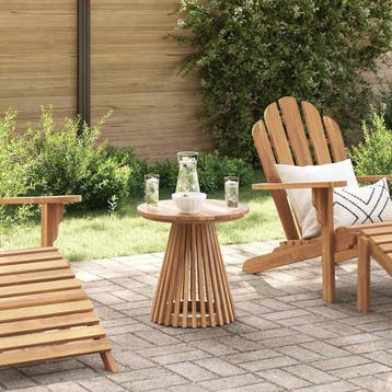 vidaXL Bijzettafel Bruin 50 x 50 x 49,5 cm Massief Teakhout, Tuin en Terras, Tuintafels, Verzenden, Nieuw