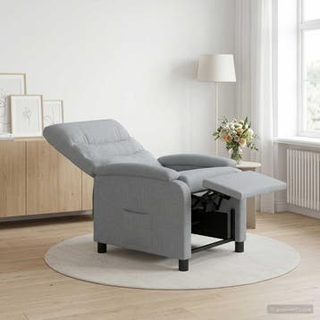 vidaXL Recliner Lichtgrijs Stof, Verzenden