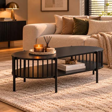 Hoxton zwart salontafel - 104 x 50 x 36,5 cm, Huis en Inrichting, Verzenden, Nieuw, Metaal