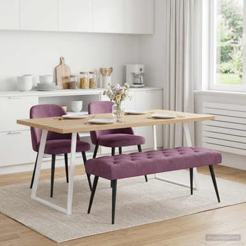 vidaXL Bank met knopen tufting Paars 110 x 40 x 46 cm, Verzenden, Nieuw
