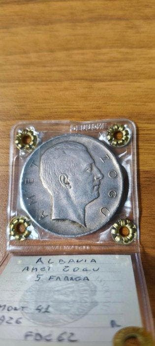 Albanië. Ahmet Zogu. 5 Francs 1926