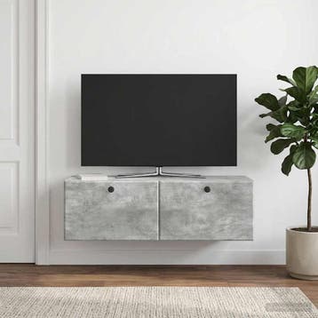 vidaXL Wandmontage TV-kast 98 x 31 x 30 cm Betongrijs, Verzenden, Nieuw