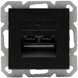 KOPP UTP RJ45 Stopcontact - 2-voudig CAT6, Mat Zwart - LED t, Doe-het-zelf en Bouw, Elektriciteit en Kabels, Verzenden, Nieuw