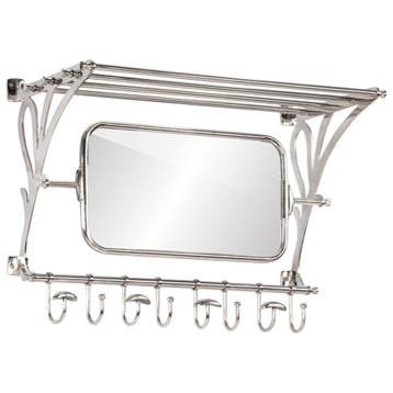 vidaXL Bagagerek met kleerhangers en spiegel wandmontage, Huis en Inrichting, Woonaccessoires | Kapstokken, Verzenden, Nieuw