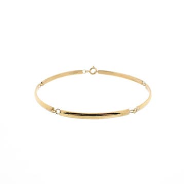 Gouden staafjes schakelarmband, Ophalen of Verzenden, Gebruikt, Goud, Goud