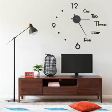 vidaXL 3D-wandklok modern XXL 100 cm zwart, Verzenden, Nieuw