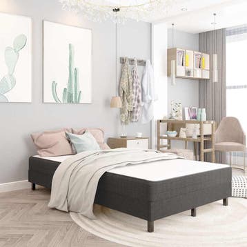 vidaXL Boxspringframe stof grijs 120x200 cm, Verzenden