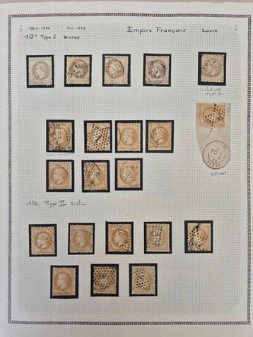 Frankrijk 1862 - Studie van de postzegels Empire dentelé, Gestempeld