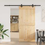 vidaXL Schuifdeur NARVIK Naturel en Zwart 95 x 210 cm (213,5, Verzenden, Nieuw
