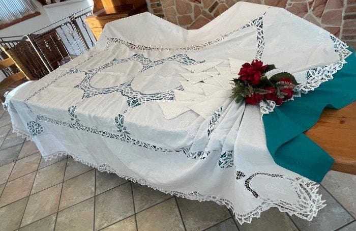 ricami fatti a mano e pizzo rinascimento - Nappe (13) - 262, Antiquités & Art, Tapis & Textile
